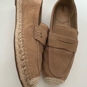 Tan Suede Espadrille Loafers